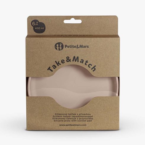 PETITE&MARS Szilikon tányér tapadókoronggal TAKE&MATCH Desert Sand 6m+