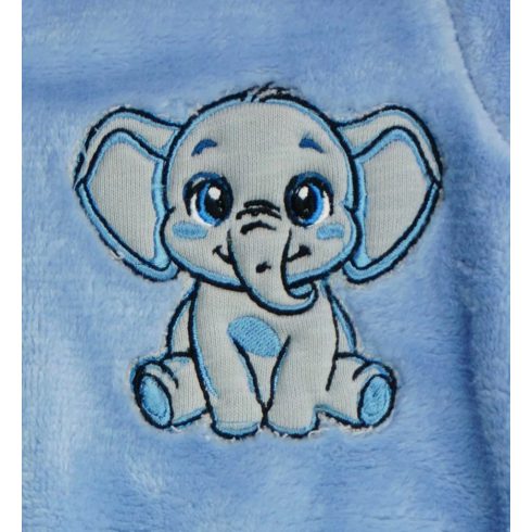 Hímzett kapucnis wellsoft overál (62) - kék elefánt