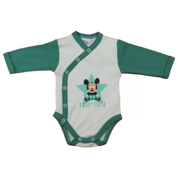   Disney Mickey elöl patentos hosszú ujjú body (68) - zöld 