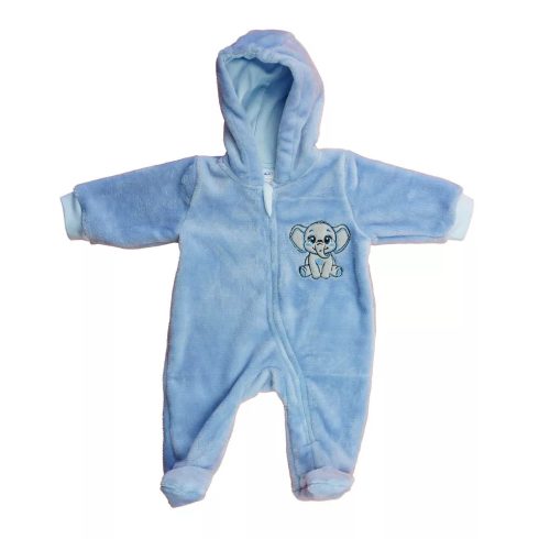 Hímzett kapucnis wellsoft overál (74) - kék elefánt