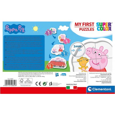 Clementoni Peppa malac 4 az 1-ben 3-6-9-12db-os puzzle