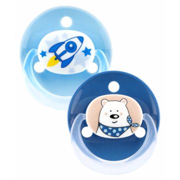   Baby-Nova cseresznye alakú szilikon cumi 0-24 hó 2 db - rakéta/maci 
