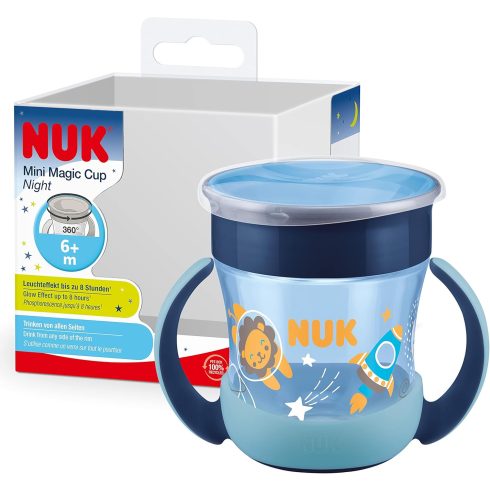 NUK Mini Magic Cup Night 6hó+ varázslatos pohár 160ml - kék