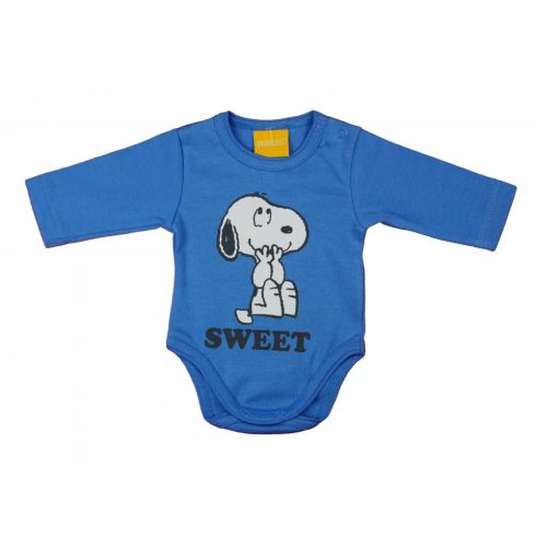 Hosszú ujjú baba body Snoopy mintával  (62) - kék