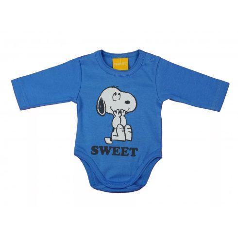 Hosszú ujjú baba body Snoopy mintával  (86) - kék