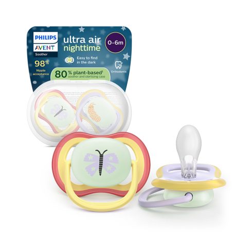 Philips AVENT SCF376/25 Ultra air éjszakai Játszócumi 0-6 hó lányos 2db