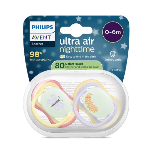 Philips AVENT SCF376/25 Ultra air éjszakai Játszócumi 0-6 hó lányos 2db