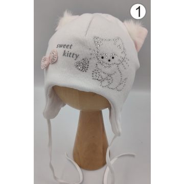   Marika téli sapka pamuttal bélelve (44) - "KOTEK" fehér