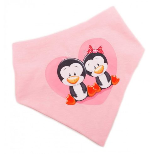 Baba nyálkendő - rózsaszín pingvinek