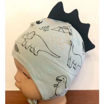 Minimanó Pamut sapka (42) - zöld dinó