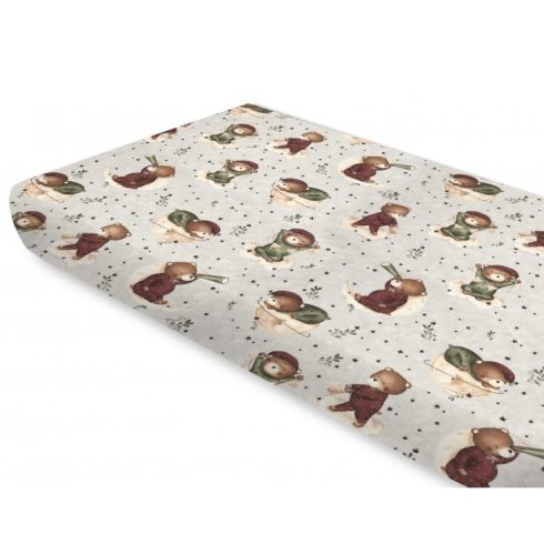 Baby Shop pamut,gumis lepedő 80*160 cm - Maci a holdon 