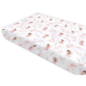   Baby Shop pamut,gumis lepedő 80*160 cm  - Varázsló tündér rózsaszín 