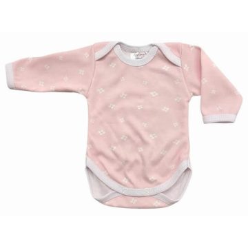   Vaganza Hosszú ujjú, békanyakú body - Rózsaszín Szirmok (56)