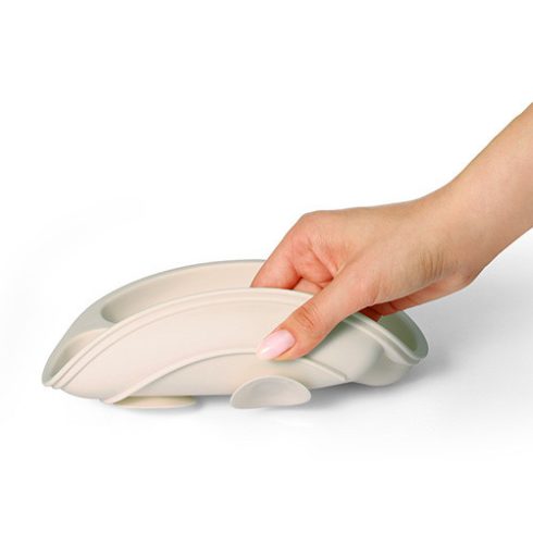 BabyOno szilikon osztott tányér tapadókoronggal  6m+ Ekrü