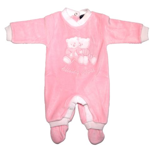 Trimex hosszú ujjú plüss baba rugdalózó  (56) - rózsaszín ölelő macik 