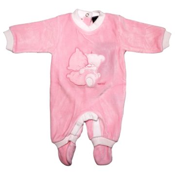   Trimex hosszú ujjú plüss baba rugdalózó  (56) - rózsaszín párnás maci