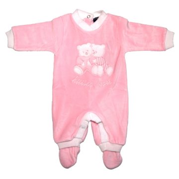   Trimex hosszú ujjú plüss baba rugdalózó  (50) - rózsaszín ölelő macik 