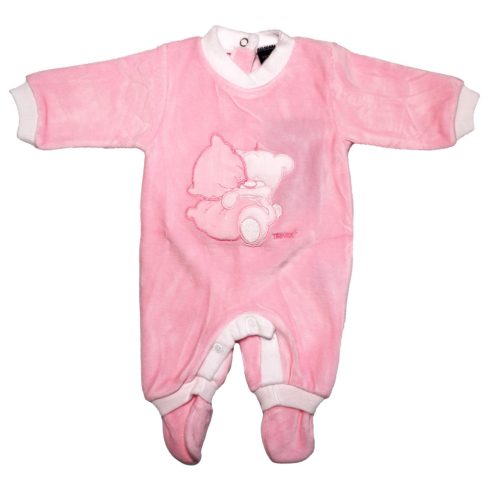 Trimex hosszú ujjú plüss baba rugdalózó  (44) - rózsaszín párnás maci