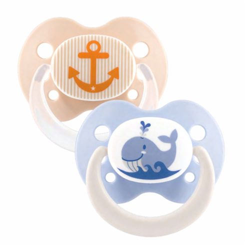 Baby-Nova szilikon fogszabályzós cumi 0-6 hó 2db/csom - bálna/horgony