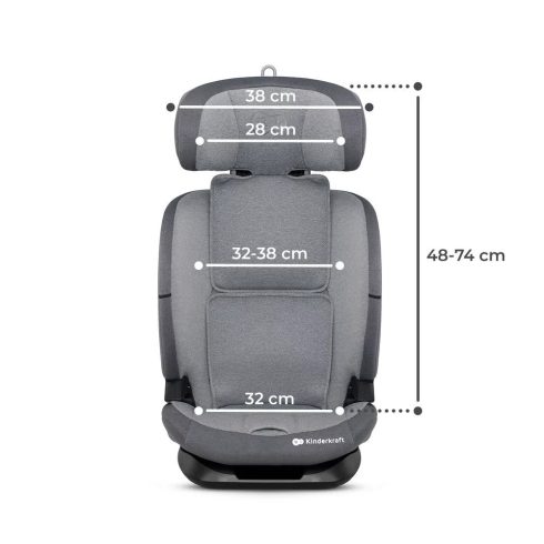KINDERKRAFT ONETO3 i-Size Isofix Autósülés 76-150 cm - Cool Grey