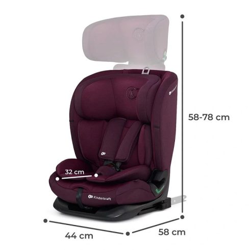 KINDERKRAFT ONETO3 i-Size Isofix Autósülés 76-150 cm - Cherry Pearl