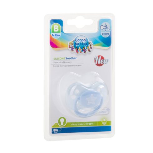 Canpol babies cseresznye alakú szilikon cumi 6-18m - kék