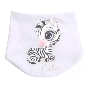   Babastar pamut baba nyálkendő - Fehér "Cute" Zebra 