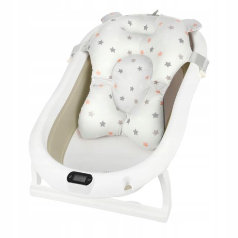 Premium Összecsukható kád hőmérővel és anatómiai támasztékkal + állvány - Beige