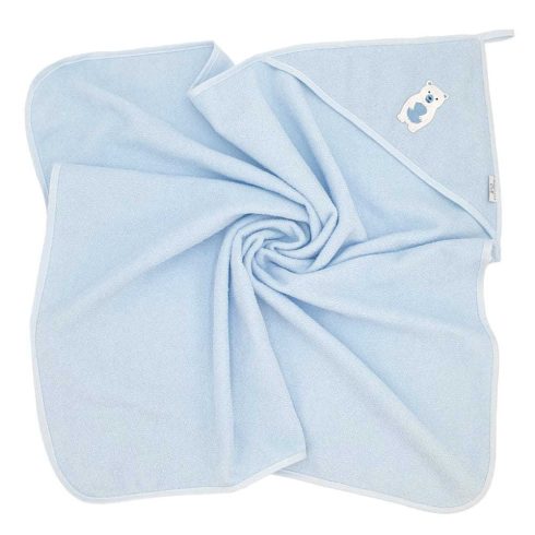 Bocioland kapucnis fürdőlepedő 100*100 cm - jegesmedve kék