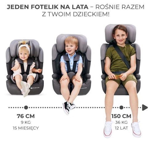 Kinderkraft COMFORT UP i-Size biztonsági autósülés  76-150cm - grey