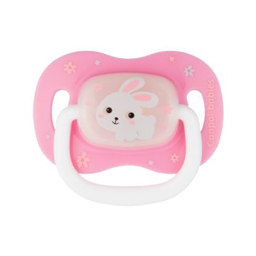   Canpol babies nyugtató szilikon cumi 18 hó + rózsaszín nyuszi 
