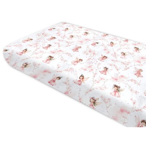 Baby Shop pamut,gumis lepedő 70*140 cm  - Varázsló tündér rózsaszín 
