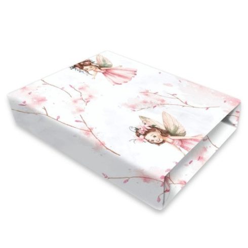 Baby Shop pamut,gumis lepedő 70*140 cm  - Varázsló tündér rózsaszín 