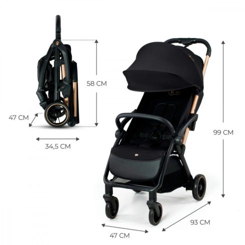 Kinderkraft APINO sport babakocsi 22 kg-ig - Raven Black 