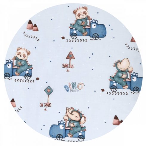 Baby Shop babafészek 55x75 cm - Kék Dinó Autó