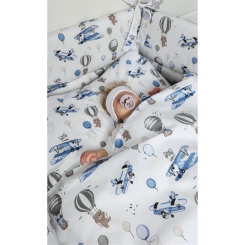 Baby Shop fejvédő kiságyba - kék repülőgép 