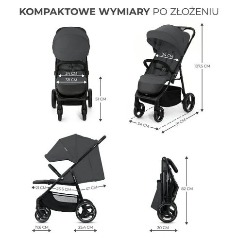 Kinderkraft Trig 3 sportbabakocsi - Granite Grey