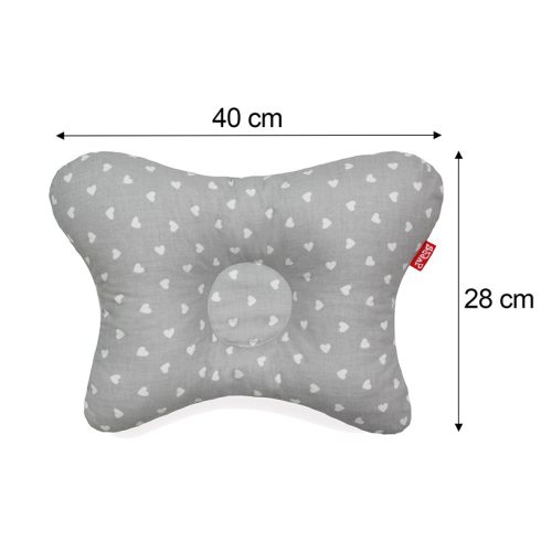 Scamp laposfejűség elleni párna - Little Heart White Gray