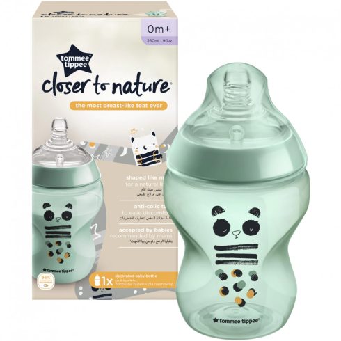 Tommee Tippee Closer To Nature cumisüveg 260ml színes 0+ Zöld panda