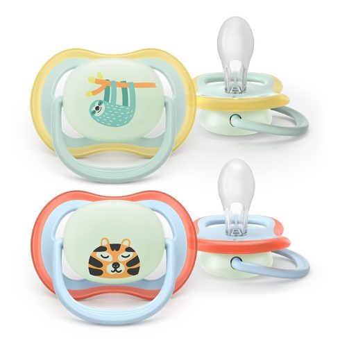 Philips AVENT SCF376/24  Ultra air Nighttime játszócumi 0-6 hó - lajhár/tigris , 2db