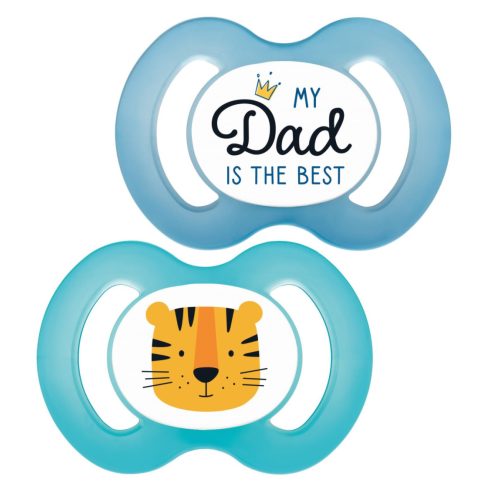 Baby-Nova nyugtató szilikon cumi szimmetrikus 6-18 hó 2db/csom. - Kék tigris 