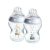 Tommee Tippee Natural Start 2*260ml cumisüveg 0+ - kék (béka&kacsa mintával)