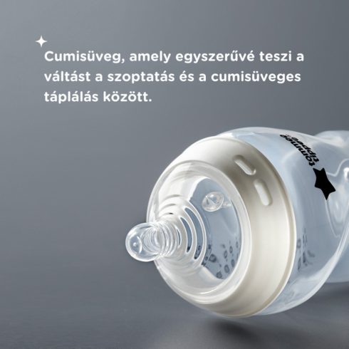 Tommee Tippee Natural Start 2*260ml cumisüveg 0+ - kék (béka&kacsa mintával)