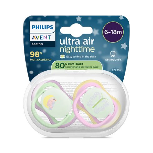 Philips AVENT SCF376/29 Ultra air éjszakai Játszócumi 6-18hó lányos 2db