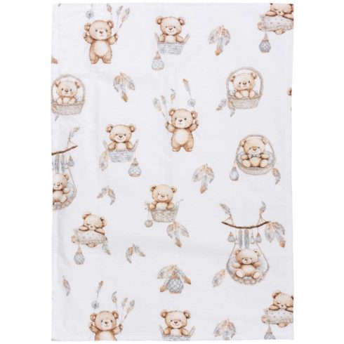 Flanel mintás pelenka 60x80 cm - Lámpás maci