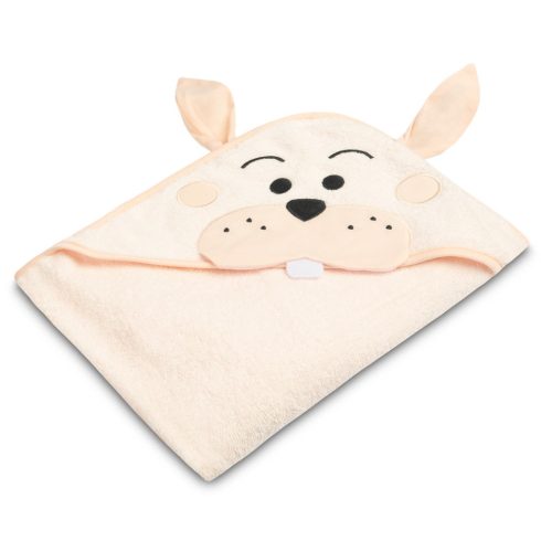 Kapucnis fürdőlepedő 100*100 cm - rózsaszín nyuszi 