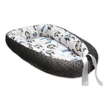 Scamp Minky-vászon babafészek - Penguin Blue