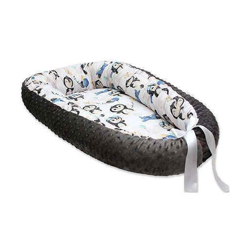 Scamp Minky-vászon babafészek - Penguin Blue