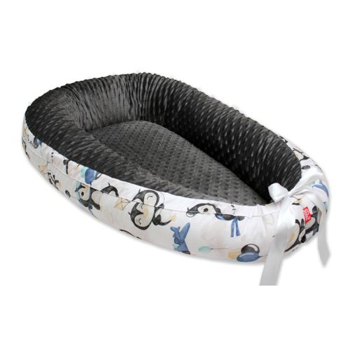 Scamp Minky-vászon babafészek - Penguin Blue