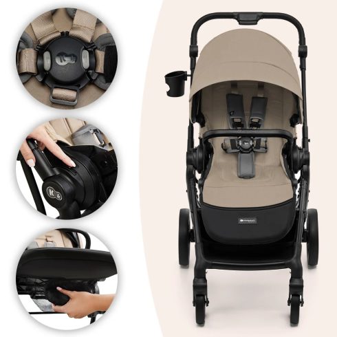 Kinderkraft YOXI  3in1 multifunkciós babakocsi - Pure Black